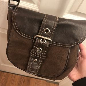 Brown over-the-shoulder purse
